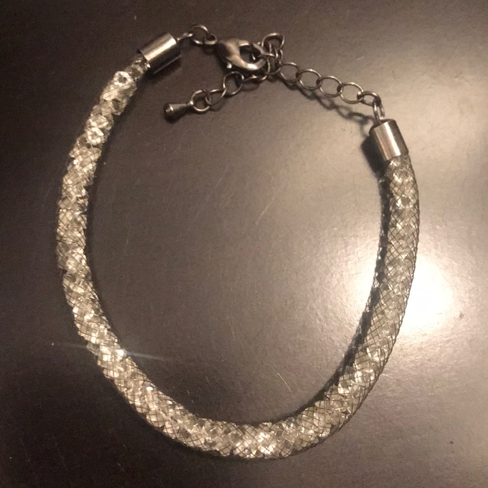 Netted crystal bracelet